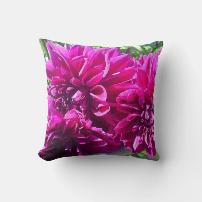 Coussin à fleurs violet Dahlia (Recto)