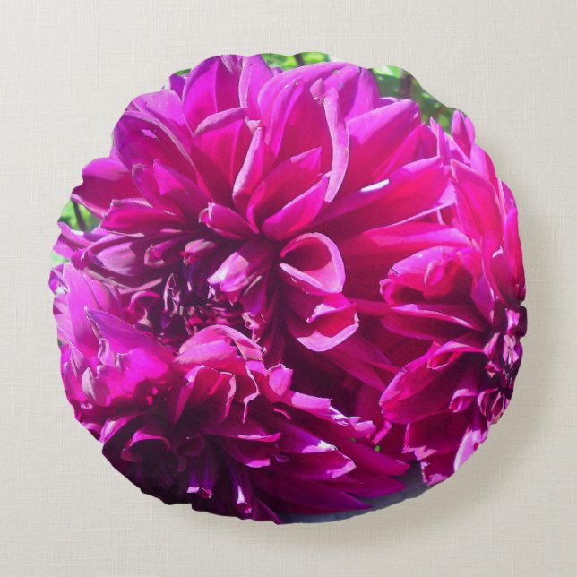 Coussin à fleurs violet Dahlia (Devant)