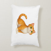 Coussin à jeter avec chaton roux adorable (Dos(Vertical))