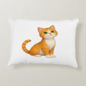 Coussin à jeter avec chaton roux adorable (Dos)