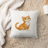 Coussin à jeter avec chaton roux adorable (Couverture)