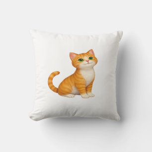 Coussin à jeter avec chaton roux adorable