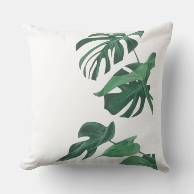  Coussin à jeter avec feuilles de Monstera Delicio (Recto)
