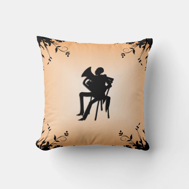 Coussin à jeter silhouette de joueur d'euphonium M (Recto)