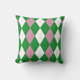 Coussin A.K.A Jacquard rose et vert Jeu d'oreiller