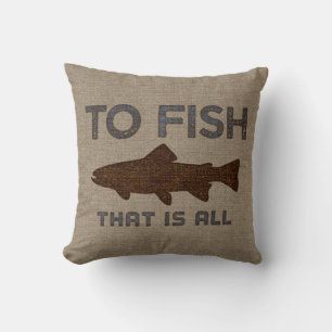 Coussin À la toile de jute de poissons
