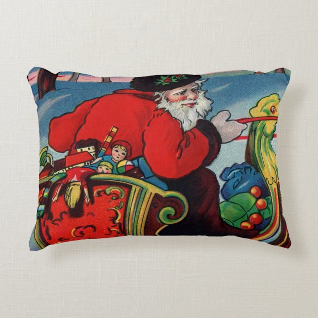 Coussin à l'accent victorien de Père Noël (Devant)