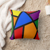 Coussin à lancer arc-en-ciel géométrique (Couverture)