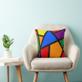 Coussin à lancer arc-en-ciel géométrique (Chaise)