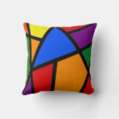 Coussin à lancer arc-en-ciel géométrique (Verso)