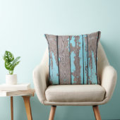 Coussin à lancer - Bleu rustique en bois (Chaise)