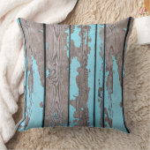 Coussin à lancer - Bleu rustique en bois (Couverture)