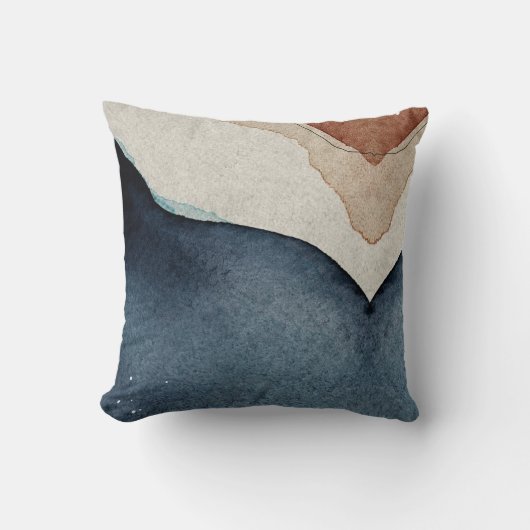Coussin à lancer - Motif Brown bleu Abstrait (Recto)