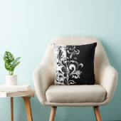 Coussin à lancer noir et blanc contemporain (Chaise)