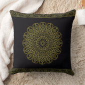 Coussin à lancer noir et or Arabesque (deux taille (Couverture)