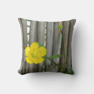 Coussin à lancer photo à fleurs jaunes 41 cm x 41 