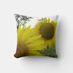 Coussin à lancer photo tournesol 41 cm x 41 cm