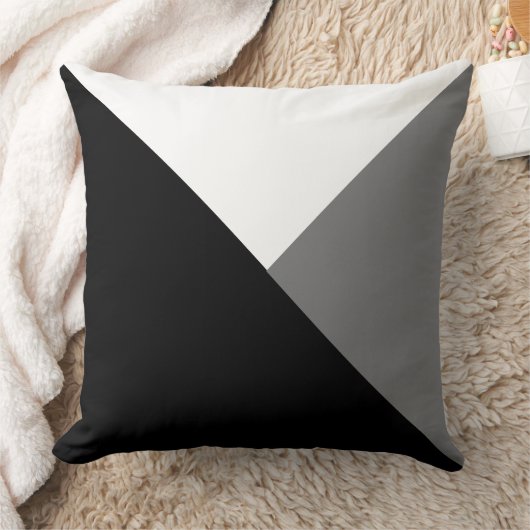 Coussin à lancer - Triangles Abstraits noir/gris/b (Couverture)