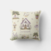 Coussin à l'aquarelle de caneton Lavande Douce Cot (Recto)