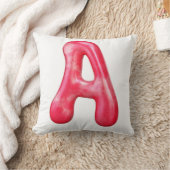 Coussin A Latter Print Throw Pillow 16" x 16" (Couverture)