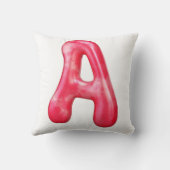 Coussin A Latter Print Throw Pillow 16" x 16" (Verso)