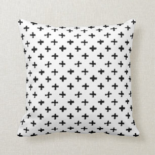 Coussin À l'encre noire chargez le motif croisé