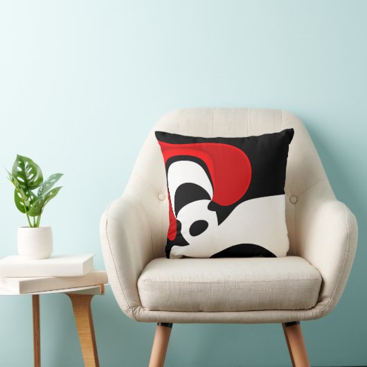 Coussin À M. Redd : Abstrait Noir, Blanc & Rouge (Chaise)