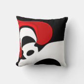 Coussin À M. Redd : Abstrait Noir, Blanc & Rouge (Recto)