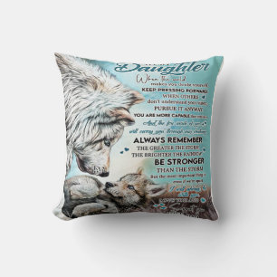 Coussin À Ma Fille Lion Famille Cadeau, Fille Anniversaire