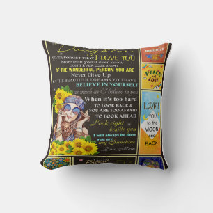 Coussin À ma petite-fille Sunflower Idée cadeau d'annive