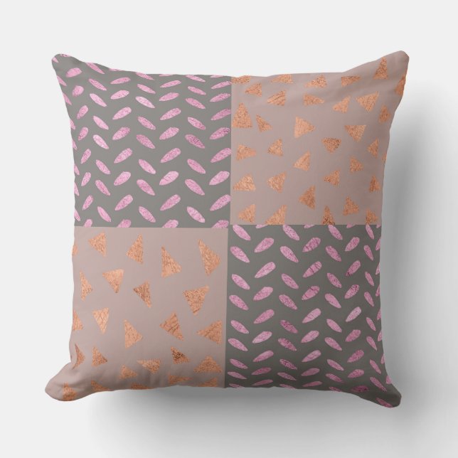 Coussin à maquillage géométrique rose/orange (Recto)