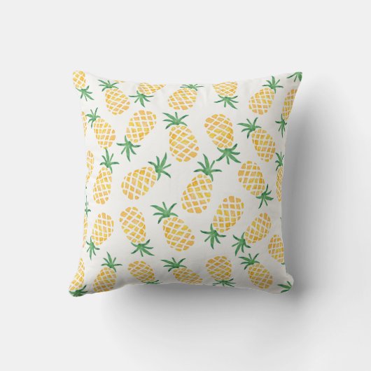 Coussin à motif d'aquarelle d'ananas (Verso)