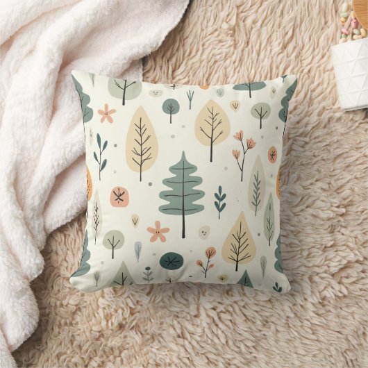 Coussin à motif d'arbre mignon, oreiller (Couverture)