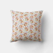 Coussin à motif de chat roux et de fleurs (Verso)