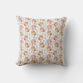 Coussin à motif de chat roux et de fleurs (Recto)