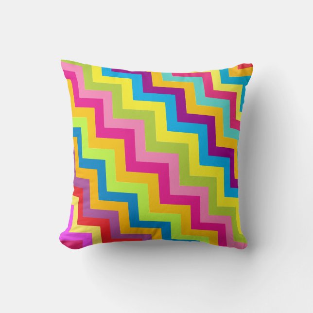 Coussin à motif de zigzag coloré (Recto)