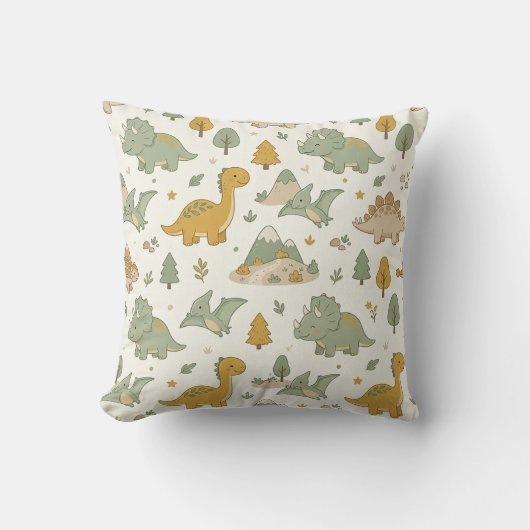Coussin à motif dinosaure Boho mignon (Recto)