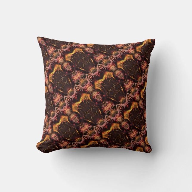 Coussin à motif fractal visionnaire chamanique (Recto)