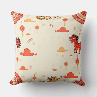 Coussin à motif simple de nouvelle année