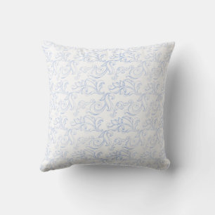 Coussin à motifs floraux bleu et blanc