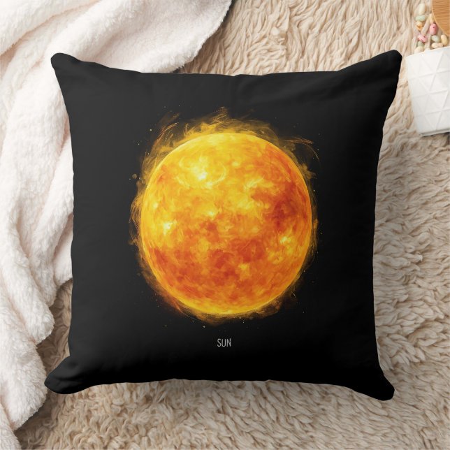 Coussin A painting of the sun in a space (Couverture)
