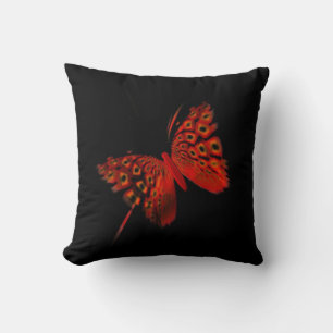 Coussin à papillon rouge