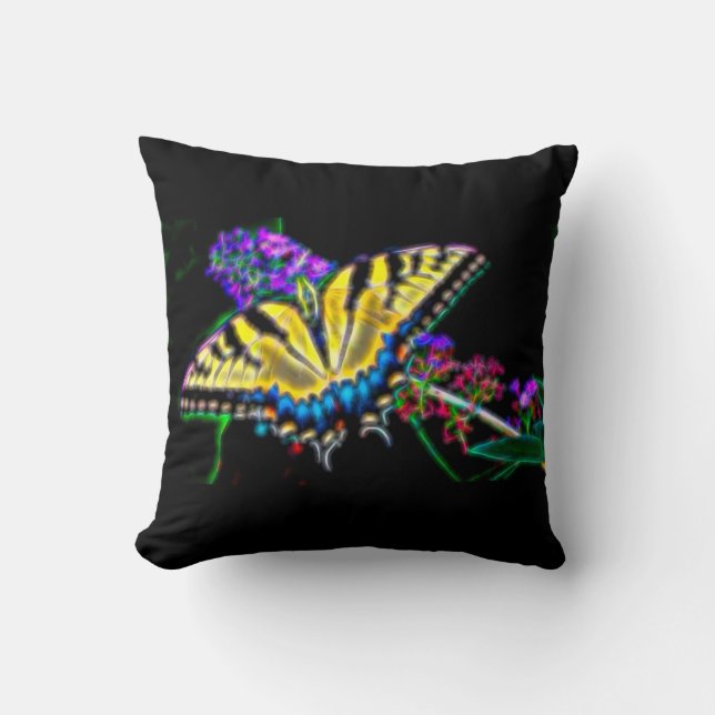 Coussin à papillon Swallowtail stylisé (Recto)