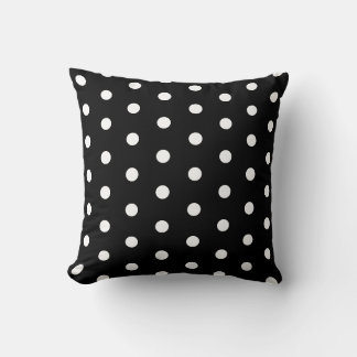 Coussin à pois noir et blanc