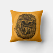 Coussin à pouce orange avec hérisson dormant (Verso)