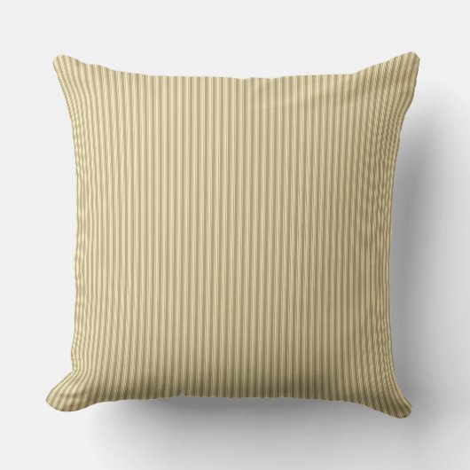 Coussin à rayures à points jaunes de moutarde (Recto)