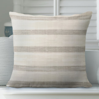 Coussin à rayures Brown Tan neutre