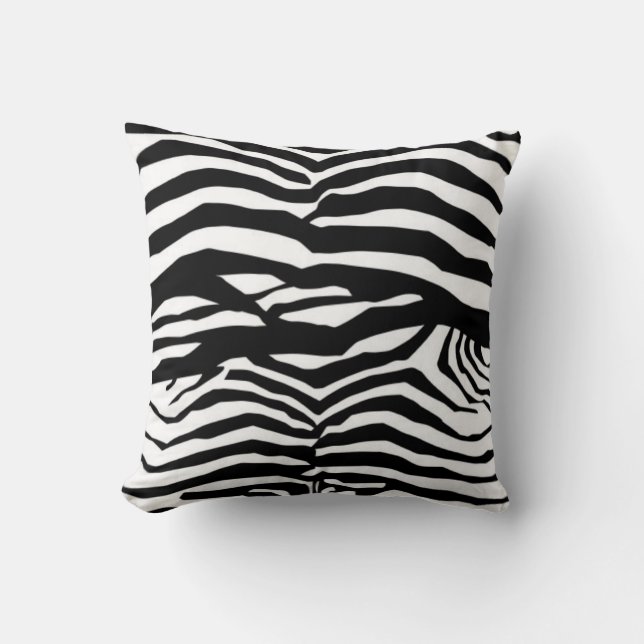 Coussin À Rayures De Zèbre Noir Et Blanc (Recto)