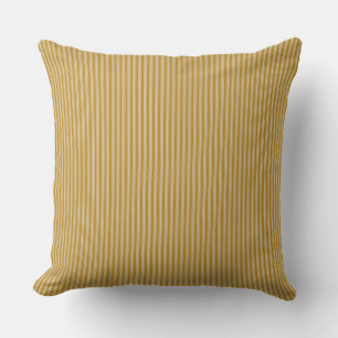 Coussin à rayures jaunes de moutarde