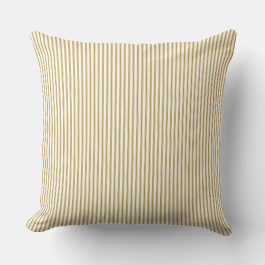 Coussin à rayures jaunes moutarde (Recto)